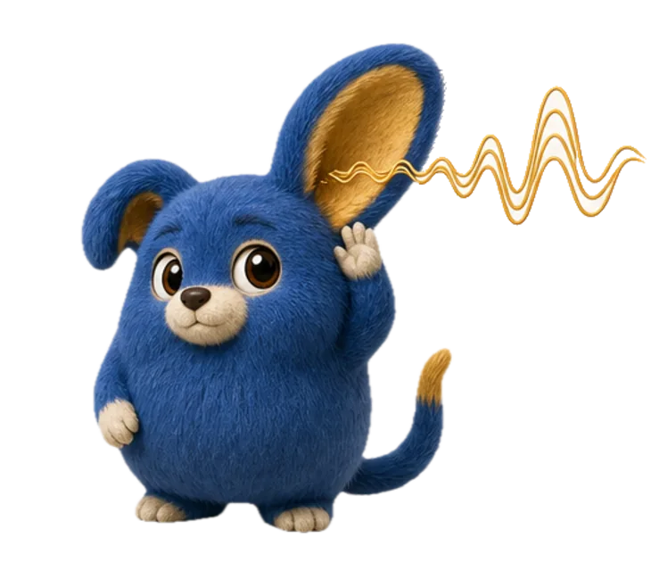 Pip cups one ear to listen to the waveform